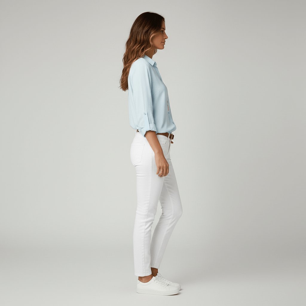 Women's Relaxed-Fit Button-Up Long-Sleeve Shirt-Collar Blouse - Variant Style 12 | Lavisa