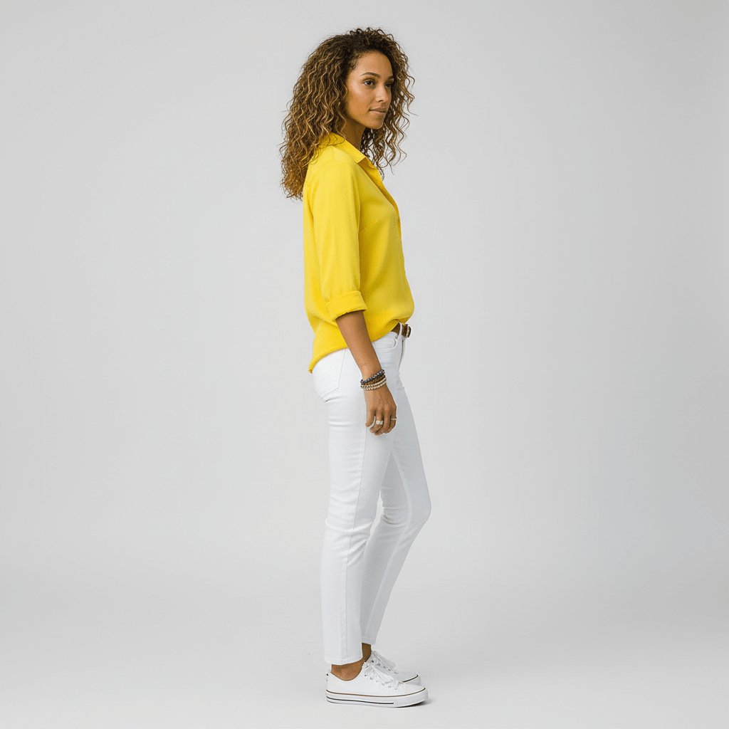 Women's Relaxed-Fit Button-Up Long-Sleeve Shirt-Collar Blouse - Variant Style 21 | Lavisa