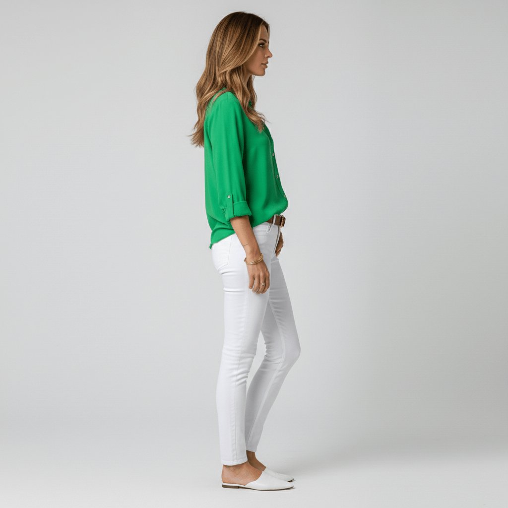 Women's Relaxed-Fit Button-Up Long-Sleeve Shirt-Collar Blouse - Variant Style 9 | Lavisa