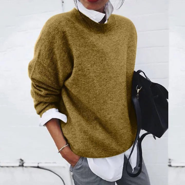 Lavisa - Women's Relaxed-Fit Crew-Neck Cashmere-Blend Jumper