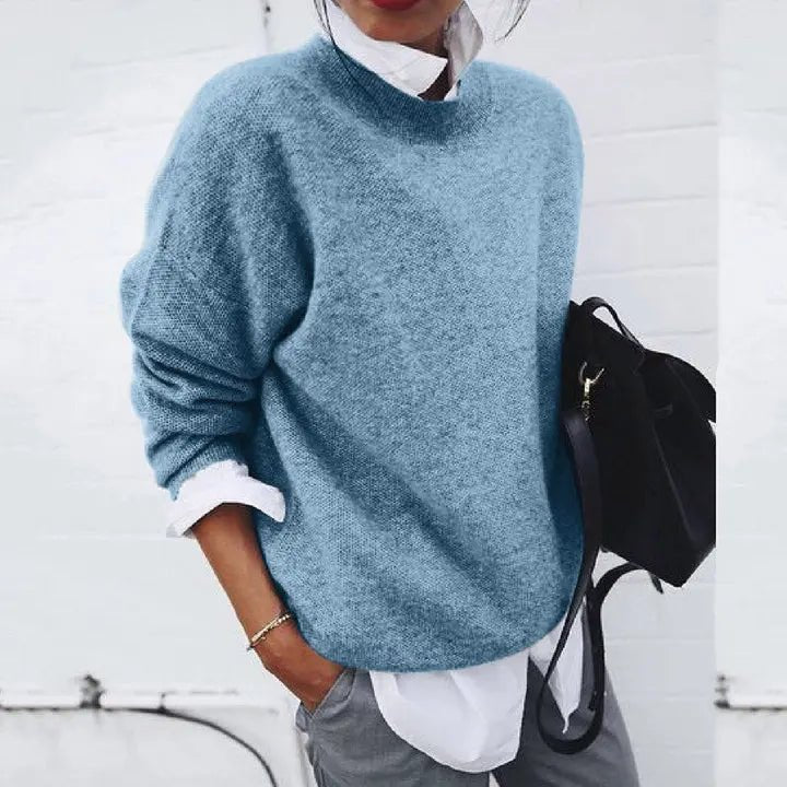 Lavisa - Women's Relaxed-Fit Crew-Neck Cashmere-Blend Jumper