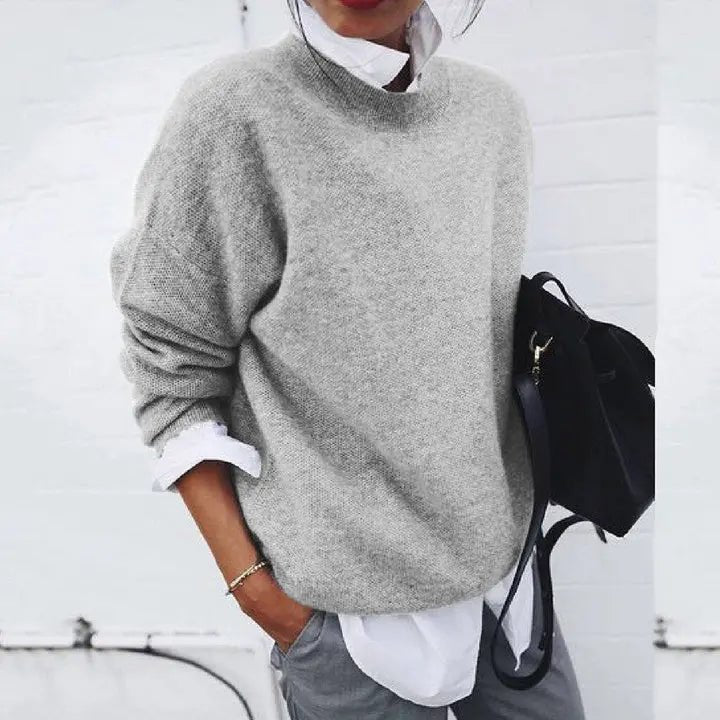 Lavisa - Women's Relaxed-Fit Crew-Neck Cashmere-Blend Jumper
