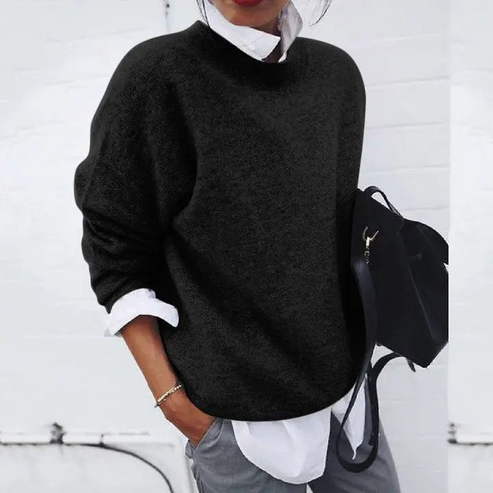 Lavisa - Women's Relaxed-Fit Crew-Neck Cashmere-Blend Jumper