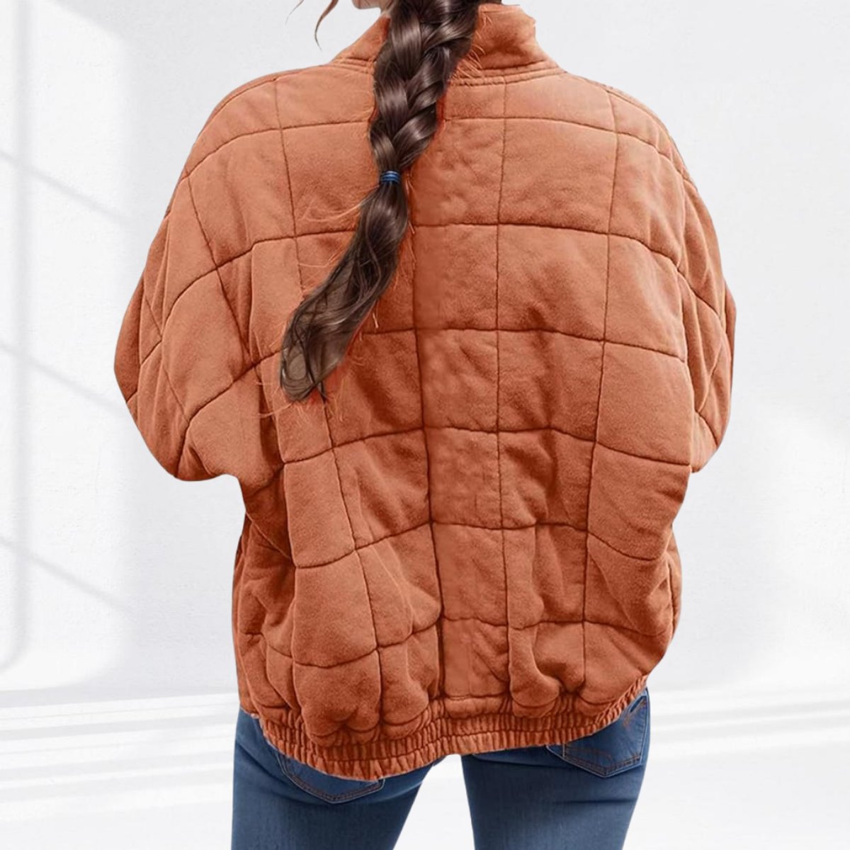 Relaxed Fit Diamond Quilted Zip Up Jacket - Variant Style 12 | Lavisa
