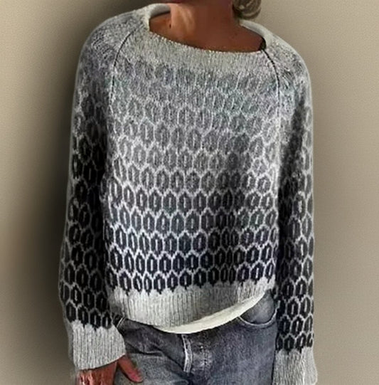 Lavisa - Women's Relaxed-Fit Round-Neck Gradient Knit Sweater