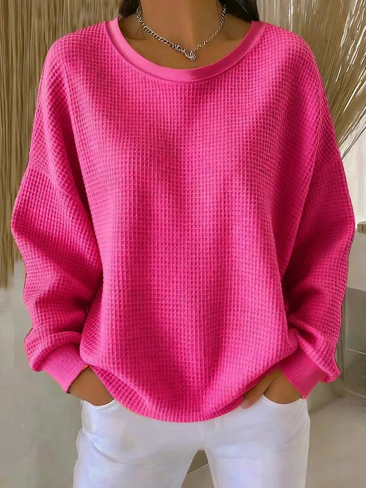 Women's Relaxed-Fit Textured Waffle-Knit Jumper - Variant Style 9 | Lavisa