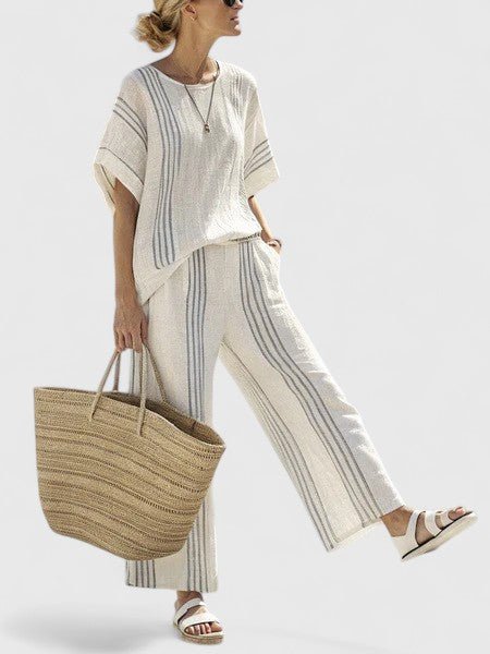 Lavisa - Women's Relaxed Linen-Mix Wide-Leg Two-Piece Co-Ord Set