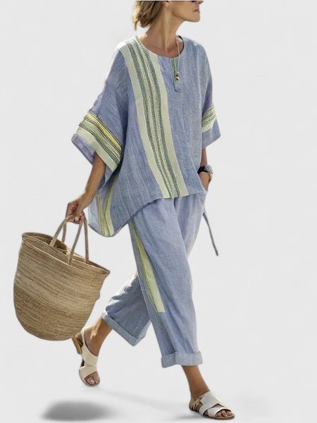 Lavisa - Women's Relaxed Linen-Mix Wide-Leg Two-Piece Co-Ord Set