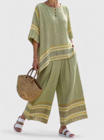 Lavisa - Women's Relaxed Linen-Mix Wide-Leg Two-Piece Co-Ord Set