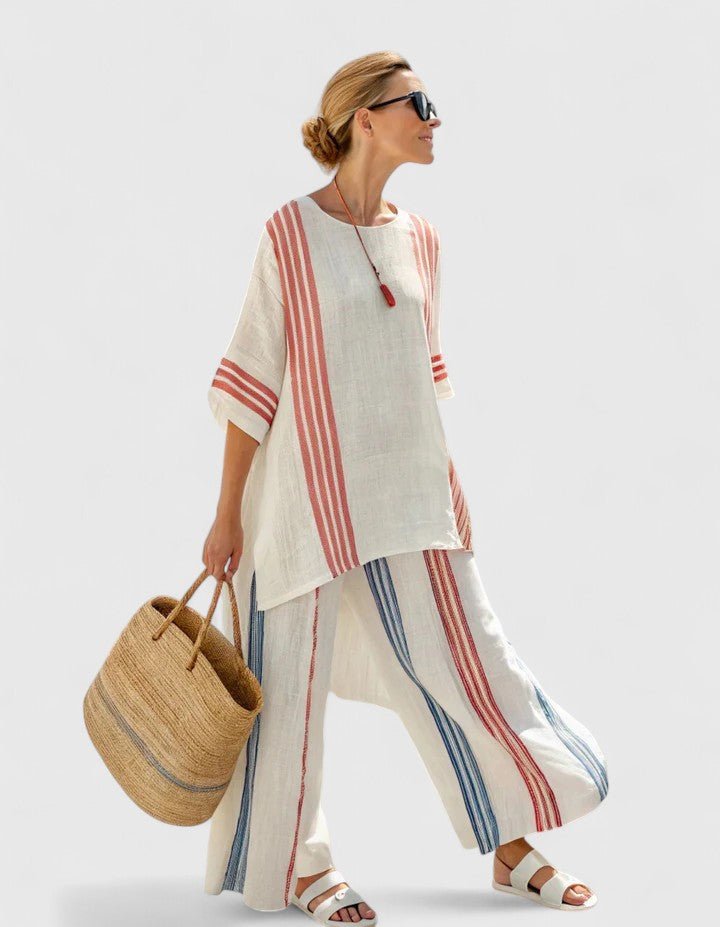 Lavisa - Women's Relaxed Linen-Mix Wide-Leg Two-Piece Co-Ord Set