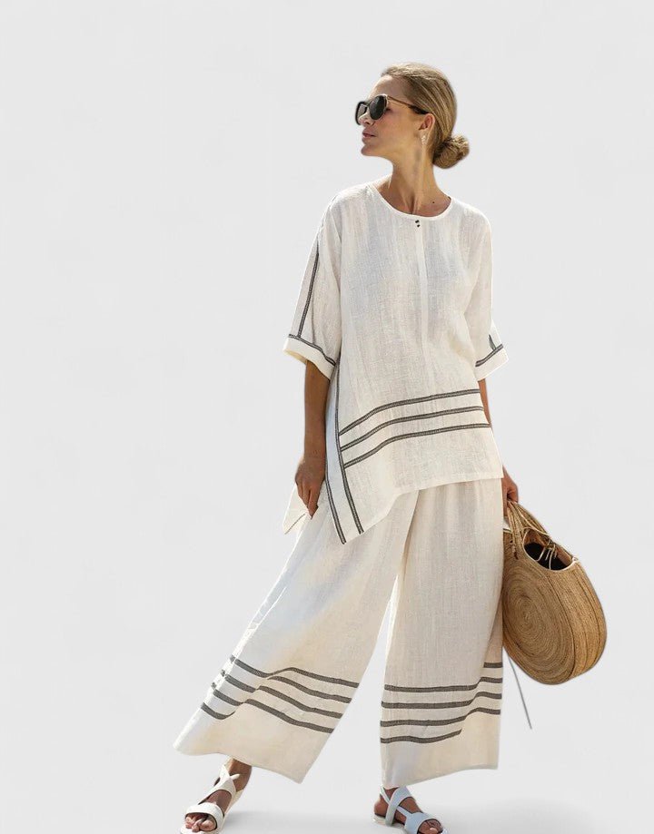 Lavisa - Women's Relaxed Linen-Mix Wide-Leg Two-Piece Co-Ord Set