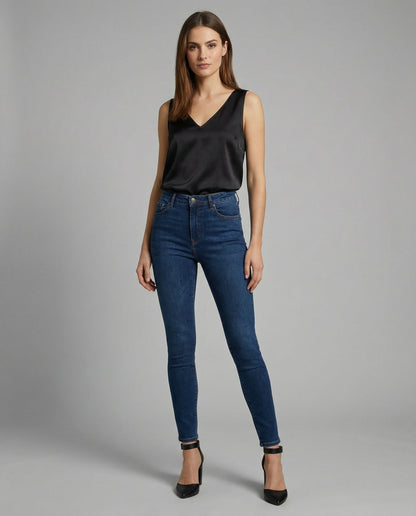 Lavisa - Women's Satin V-Neck Wide-Strap Camisole Top