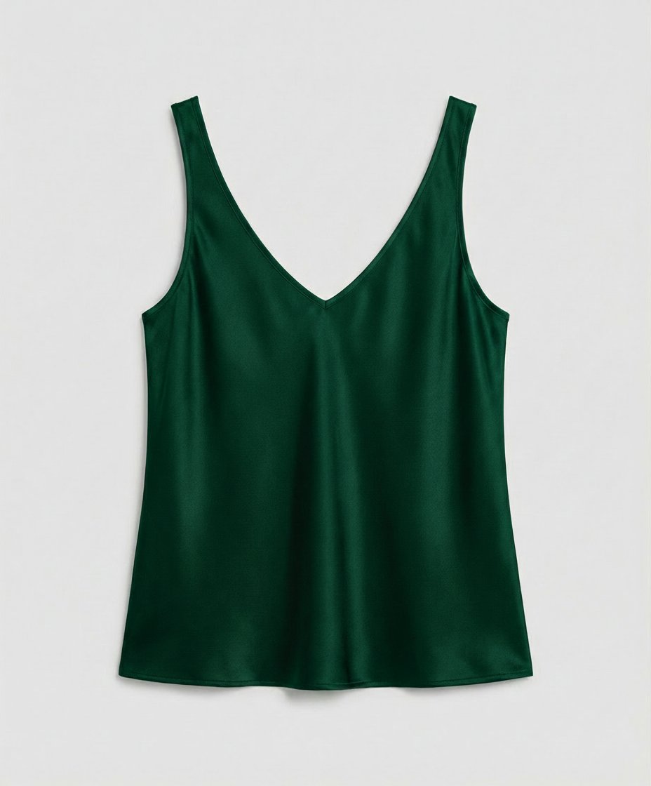 Lavisa - Women's Satin V-Neck Wide-Strap Camisole Top