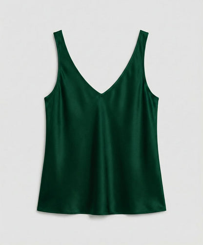 Lavisa - Women's Satin V-Neck Wide-Strap Camisole Top