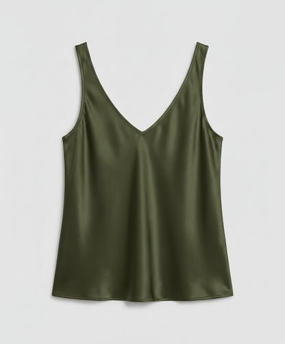 Lavisa - Women's Satin V-Neck Wide-Strap Camisole Top