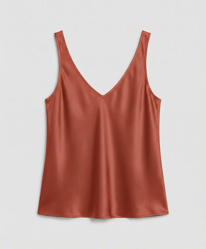 Lavisa - Women's Satin V-Neck Wide-Strap Camisole Top
