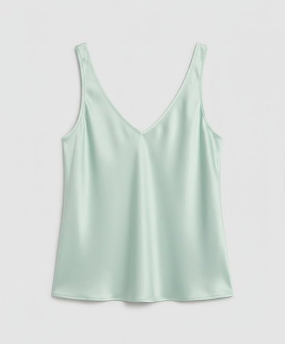 Lavisa - Women's Satin V-Neck Wide-Strap Camisole Top