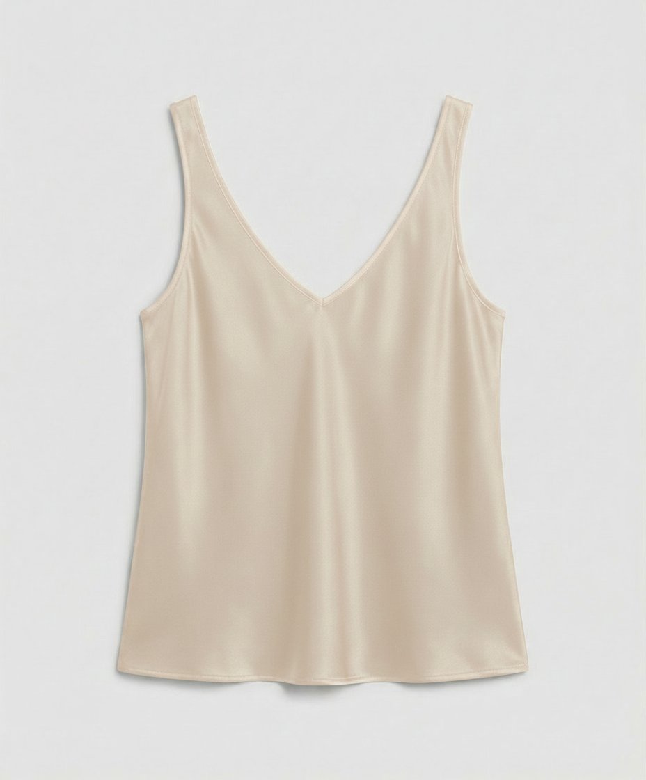 Lavisa - Women's Satin V-Neck Wide-Strap Camisole Top