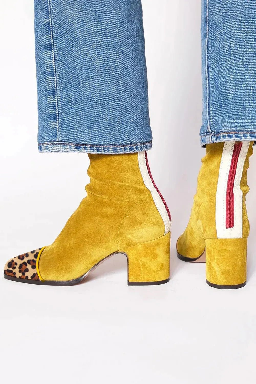 Lavisa - Women's Square-Toe Block Heel Ankle Boots