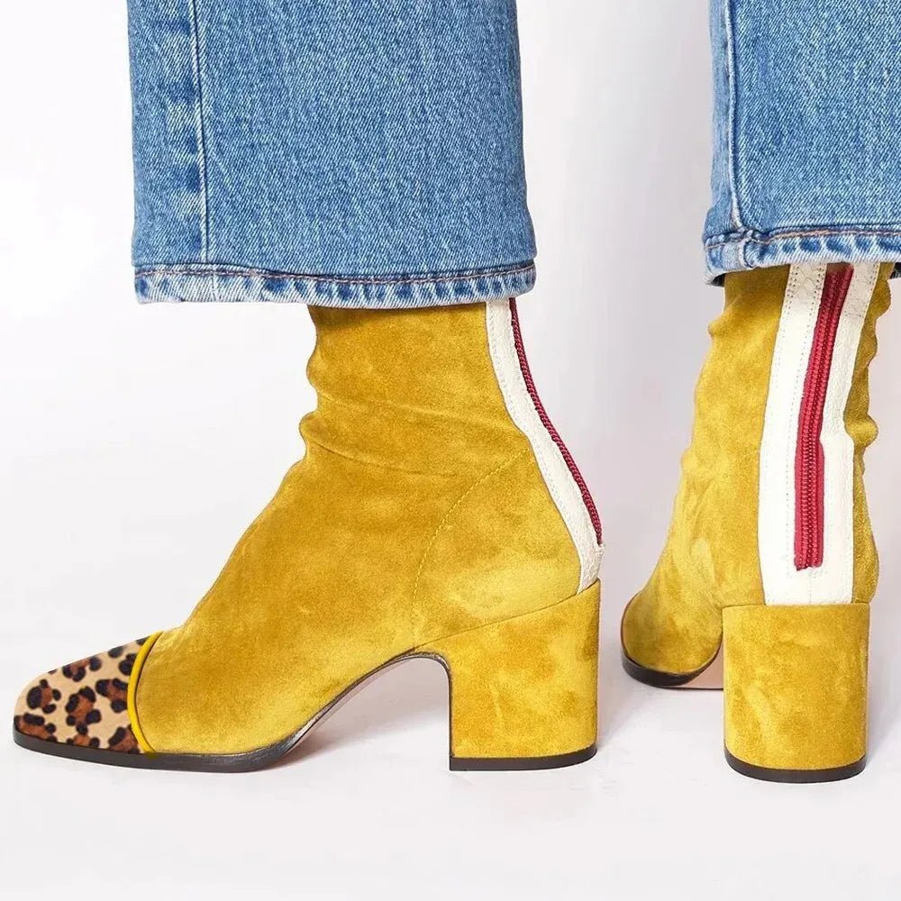 Lavisa - Women's Square-Toe Block Heel Ankle Boots