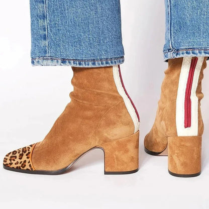 Lavisa - Women's Square-Toe Block Heel Ankle Boots