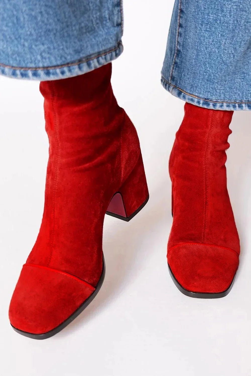 Lavisa - Women's Square-Toe Block Heel Ankle Boots
