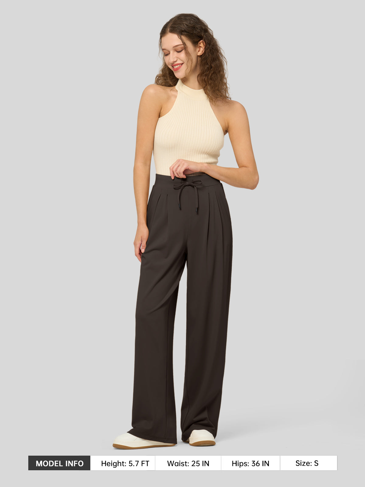 Lavisa - Women's Stretchy Wide Leg Dress Pants - Work & Casual