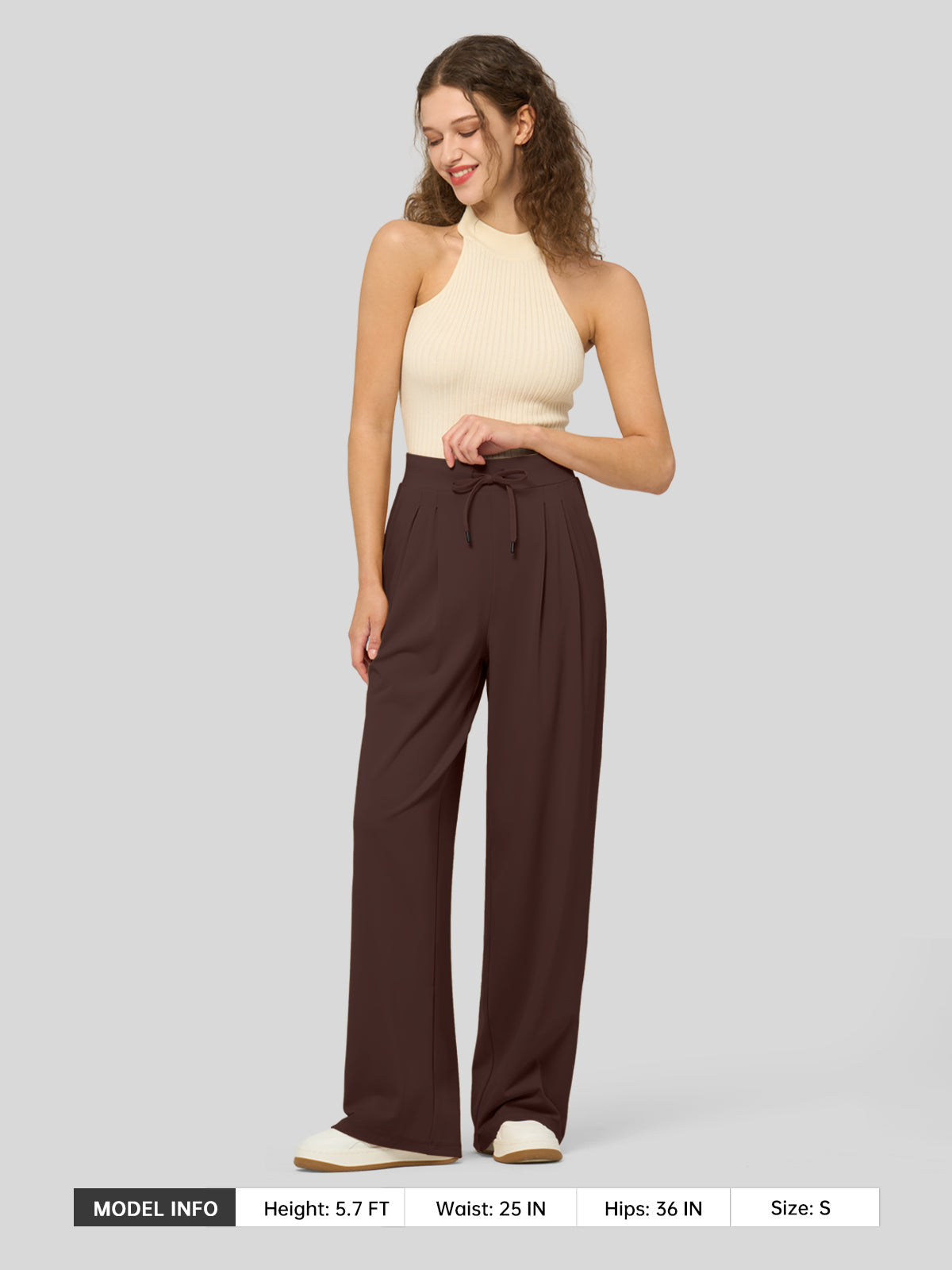 Lavisa - Women's Stretchy Wide Leg Dress Pants - Work & Casual