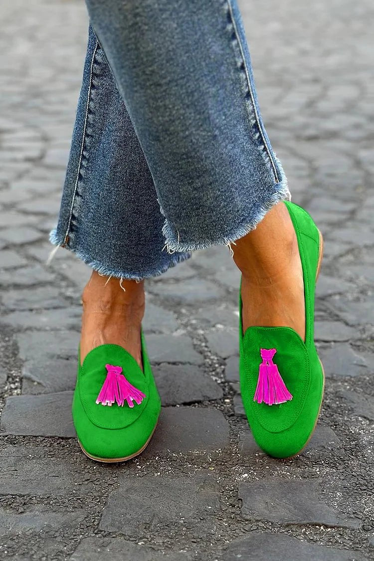 Lavisa - Women's Suede Tassel Slip-On Loafers