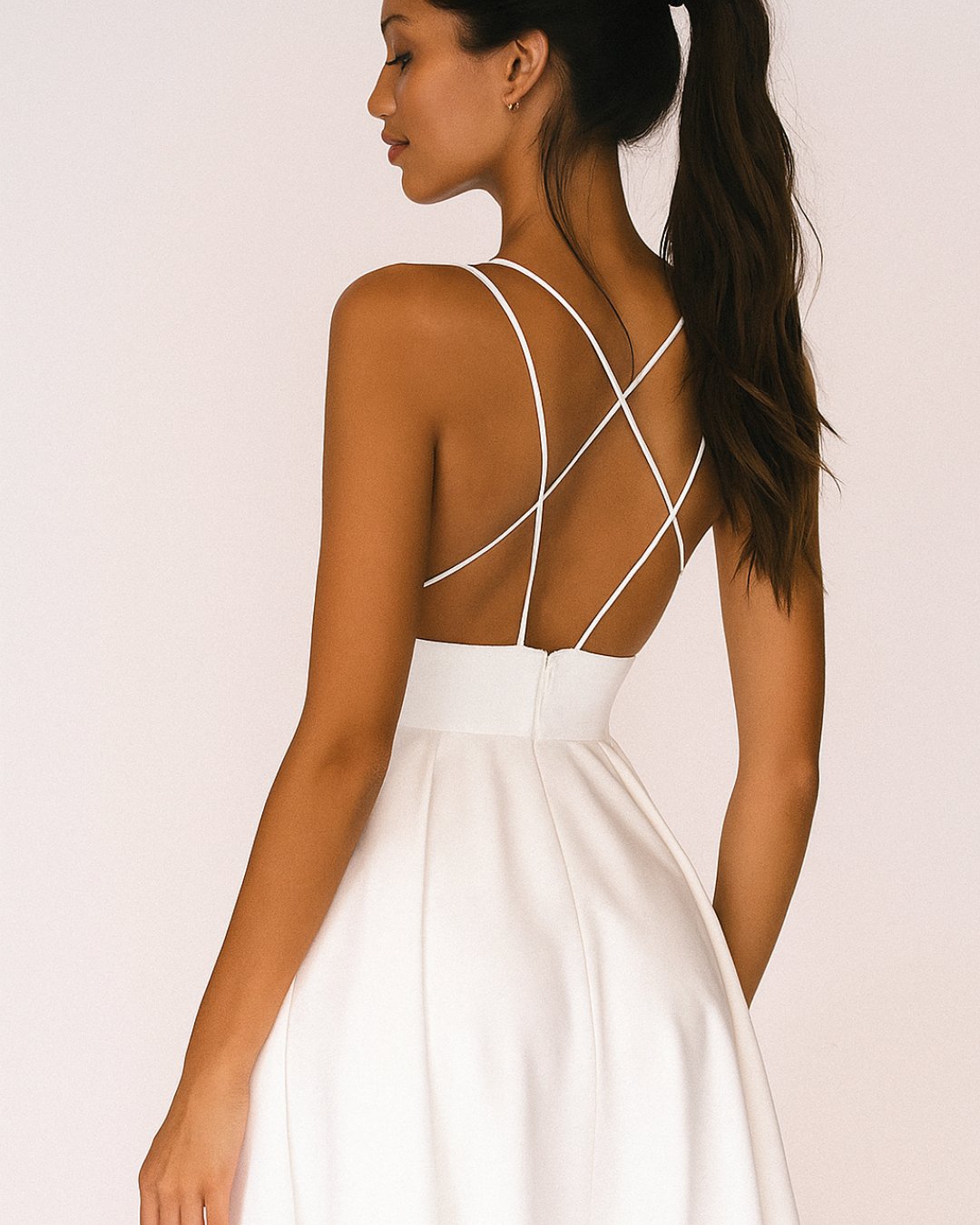 Women's Sweetheart Strappy Midi Dress - Side Angle | Lavisa