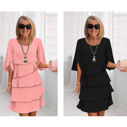 Tiered Ruffle-Sleeve Layered Midi Dress - Variant Style 11 | Lavisa