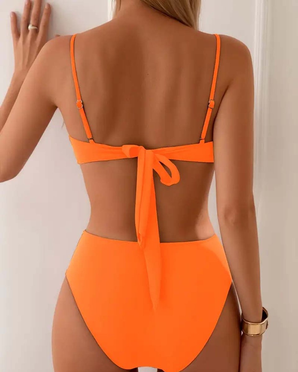 Women's Two-Piece Bandeau Bikini Set with Metallic Details - Variant Style 8 | Lavisa