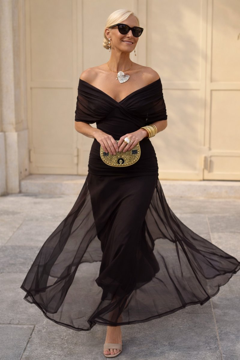 Women's V-Neck Pleated Waist Maxi Cocktail Dress - Variant Style 10 | Lavisa