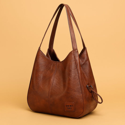 Women's Vintage Genuine Leather Hobo Shoulder Bag - Front View | Lavisa