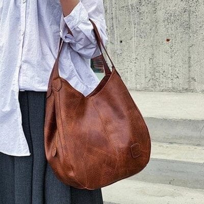 Women's Vintage Genuine Leather Hobo Shoulder Bag - Side Angle | Lavisa