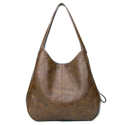Women's Vintage Genuine Leather Hobo Shoulder Bag - Back View | Lavisa