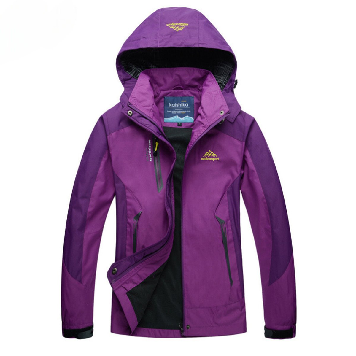 Womens Waterproof Hooded Outdoor Jacket - Close-Up Texture & Detail | Lavisa