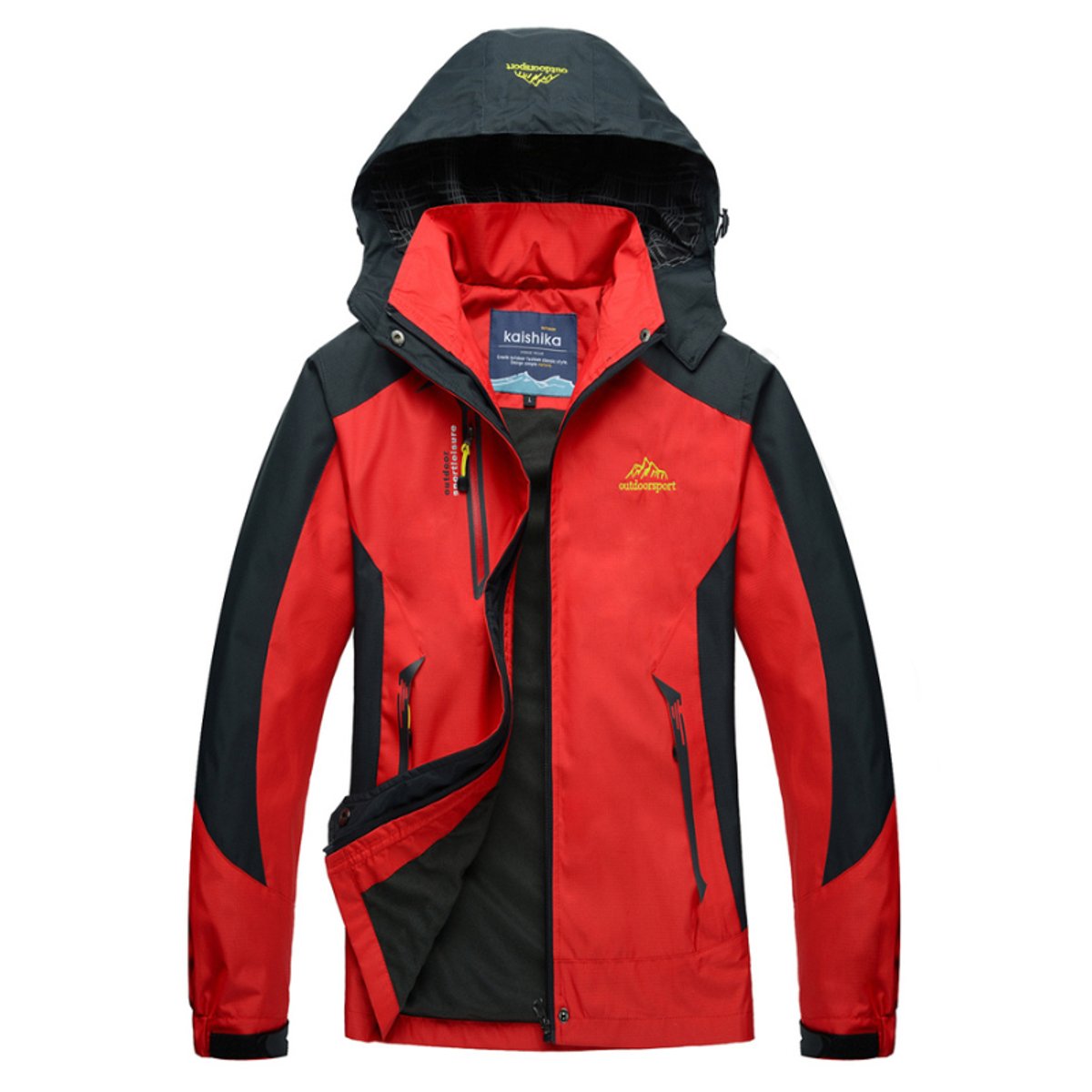 Womens Waterproof Hooded Outdoor Jacket - Sole & Material View | Lavisa