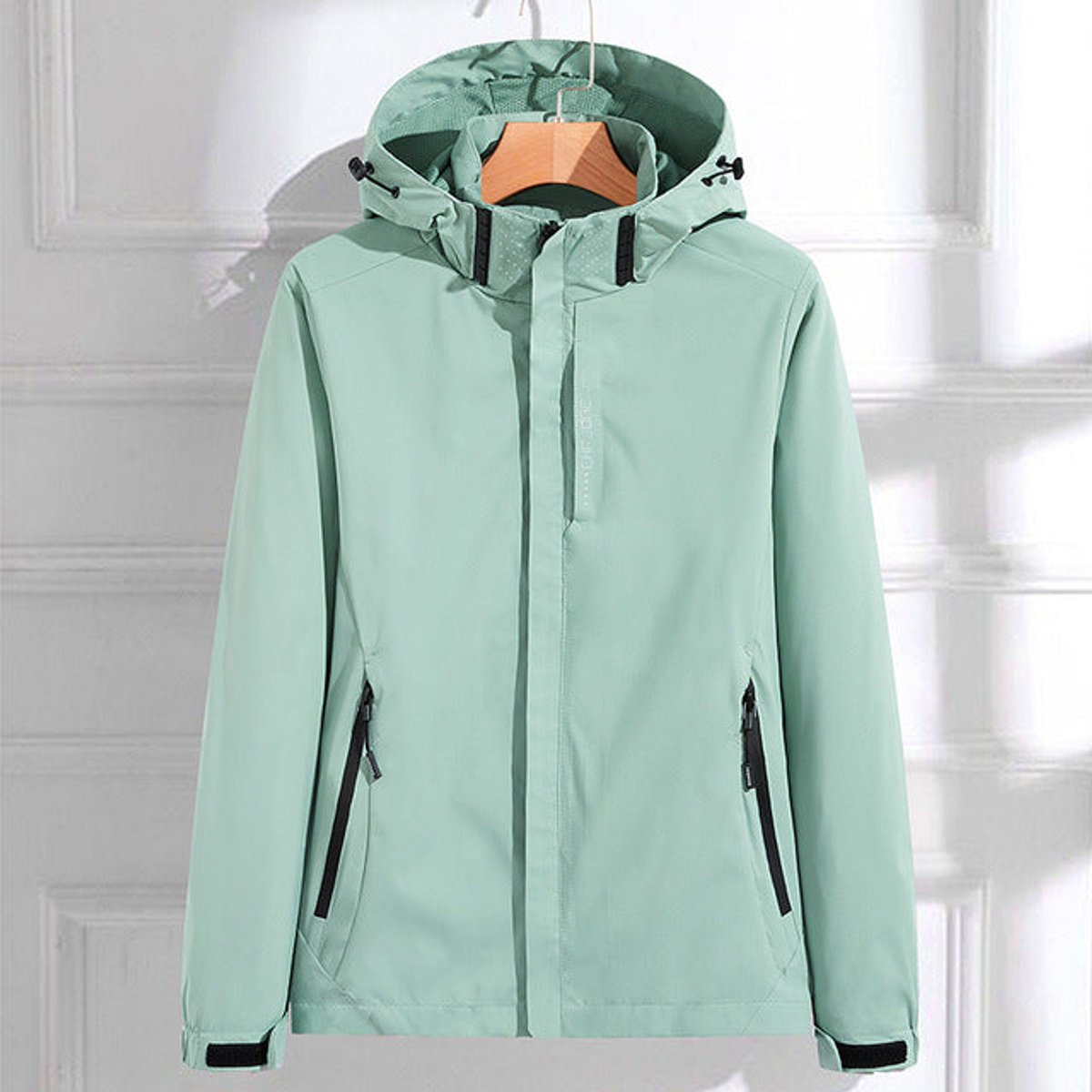 Women's Waterproof Hooded Rain Jacket Adjustable Fit - Front View | Lavisa