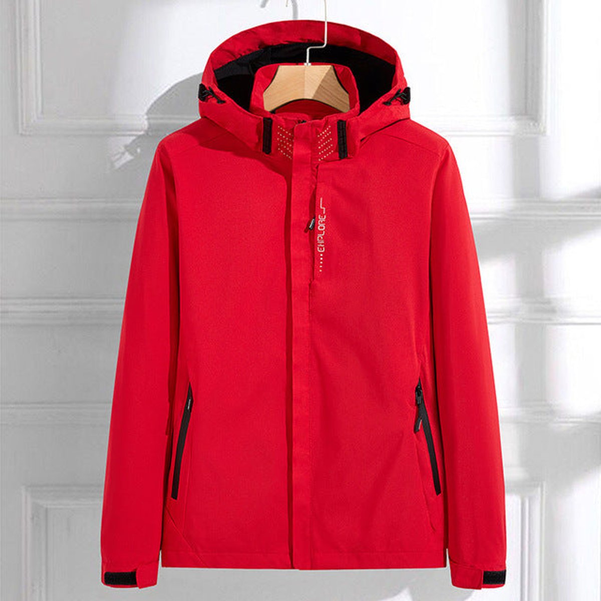 Women's Waterproof Hooded Rain Jacket Adjustable Fit - Side Angle | Lavisa