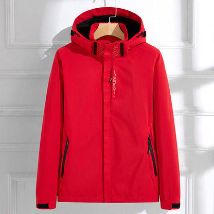 Women's Waterproof Hooded Rain Jacket Adjustable Fit - Side Angle | Lavisa