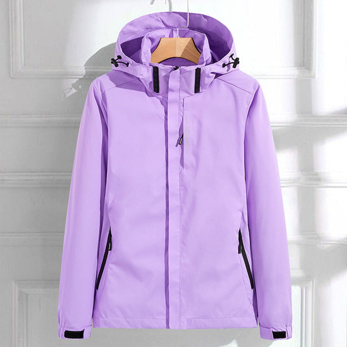 Women's Waterproof Hooded Rain Jacket Adjustable Fit - Back View | Lavisa