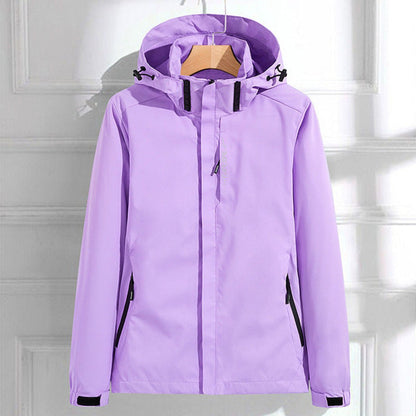 Women's Waterproof Hooded Rain Jacket Adjustable Fit - Back View | Lavisa