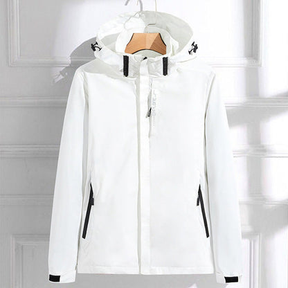 Women's Waterproof Hooded Rain Jacket Adjustable Fit - Close-Up Texture & Detail | Lavisa