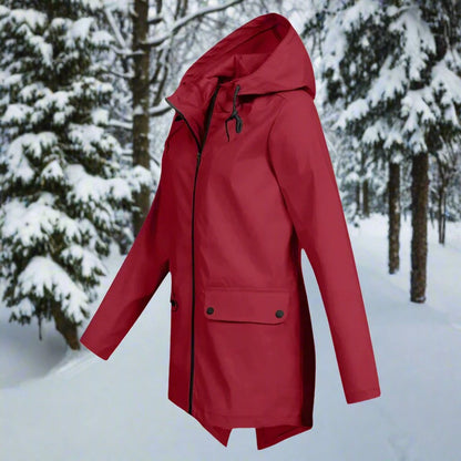 Women's Waterproof Hooded Rain Jacket Zip-Up Adjustable Cuffs Pockets - Variant Style 12 | Lavisa