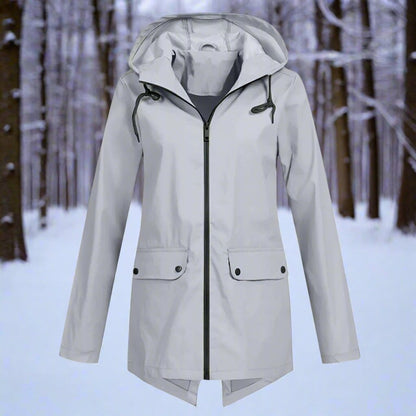 Women's Waterproof Hooded Rain Jacket Zip-Up Adjustable Cuffs Pockets - Variant Style 15 | Lavisa