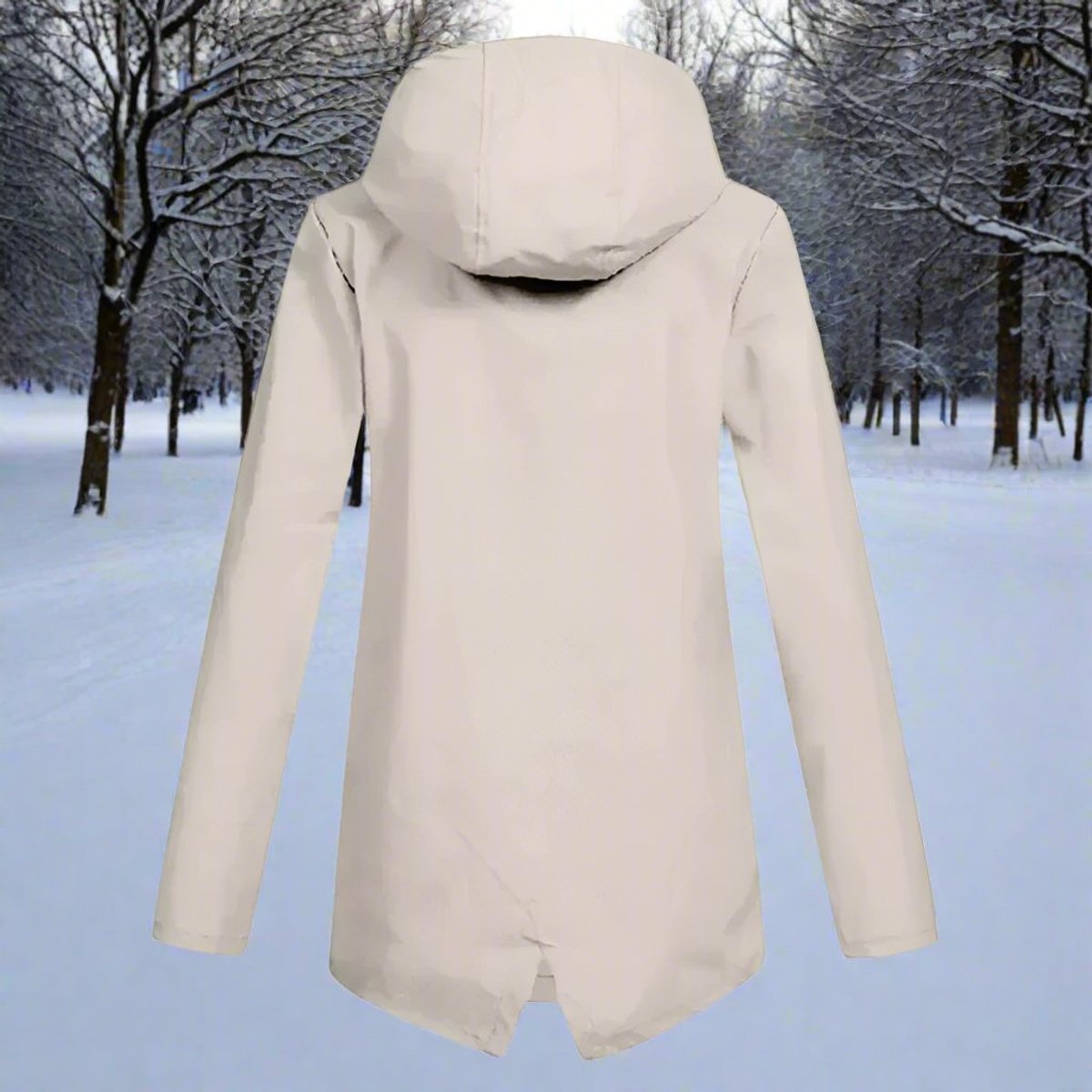 Women's Waterproof Hooded Rain Jacket Zip-Up Adjustable Cuffs Pockets - Side Angle | Lavisa