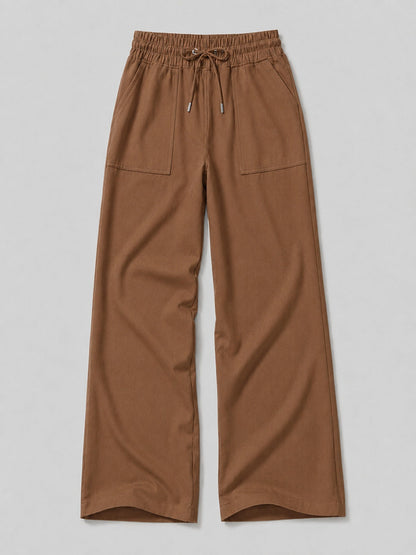 Lavisa - Women's Cotton Linen Wide Leg Drawstring Pants