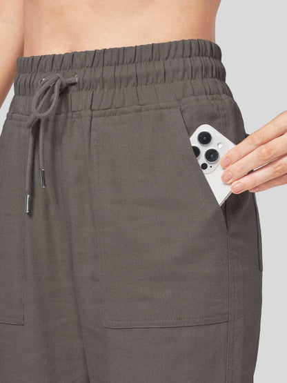 Lavisa - Women's Cotton Linen Wide Leg Drawstring Pants