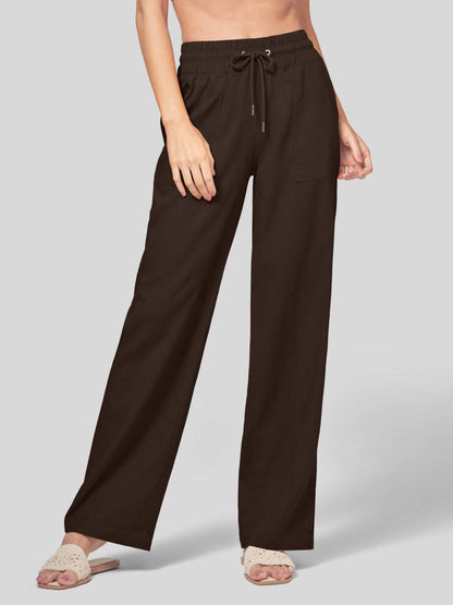 Lavisa - Women's Cotton Linen Wide Leg Drawstring Pants